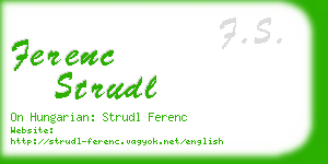 ferenc strudl business card